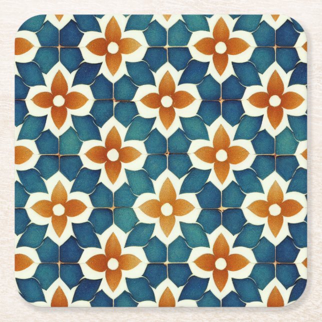 Marockansk Tile Underlägg Papper Kvadrat (Framsidan)