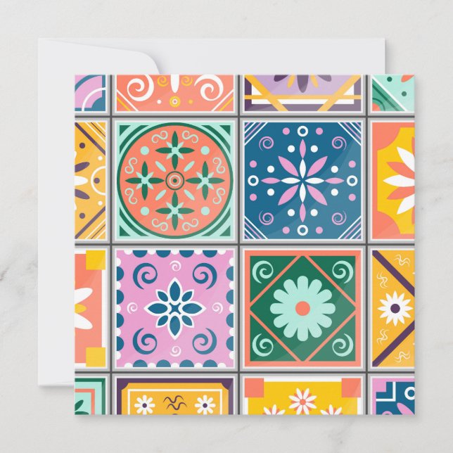 Marockansk Tile Wall Art | Blue & Gult Zellij (Framsida)