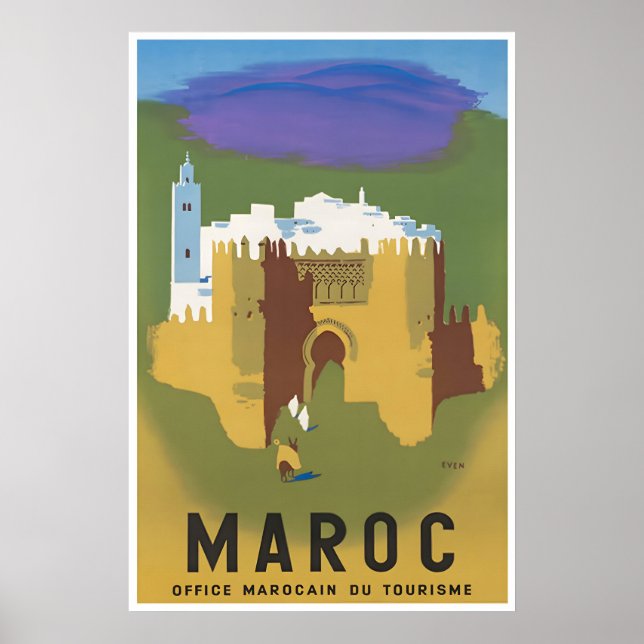 Marockansk tryckt väggkonst Resa Poster Afrika Hem (Framsidan)