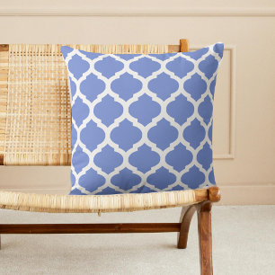 marockansk vit blå dekorativ kudde