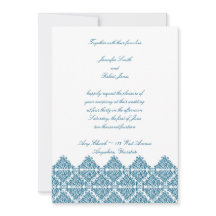 Marockanska blå bröllopsinbjudningar