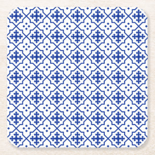 Marockanska blått underlägg papper kvadrat
