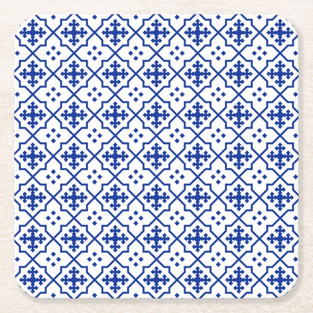 Marockanska blått underlägg papper kvadrat (Framsidan)