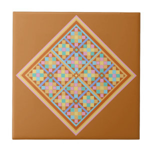 Marockanska block, diamant på terracotta kakelplatta