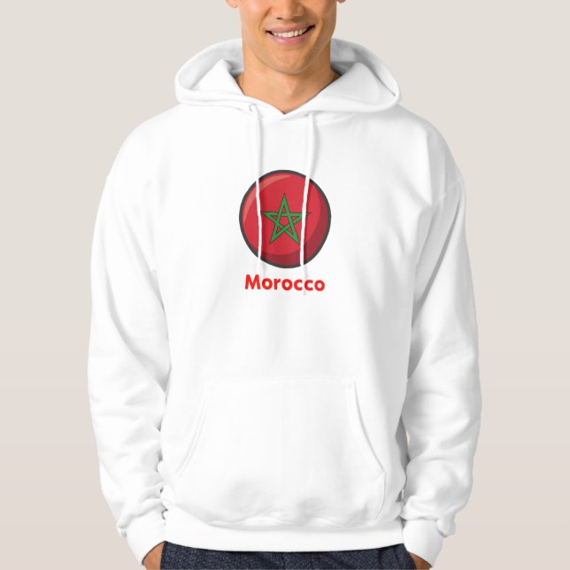Marockanska Flagga Distress-skjortor Hoodie (Framsida)