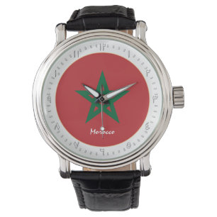 marockanska Flagga & Marocko mode, arabiska nr /de Armbandsur