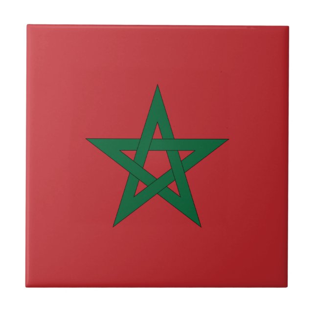 Marockanska Flagga Tile Kakelplatta (Framsidan)