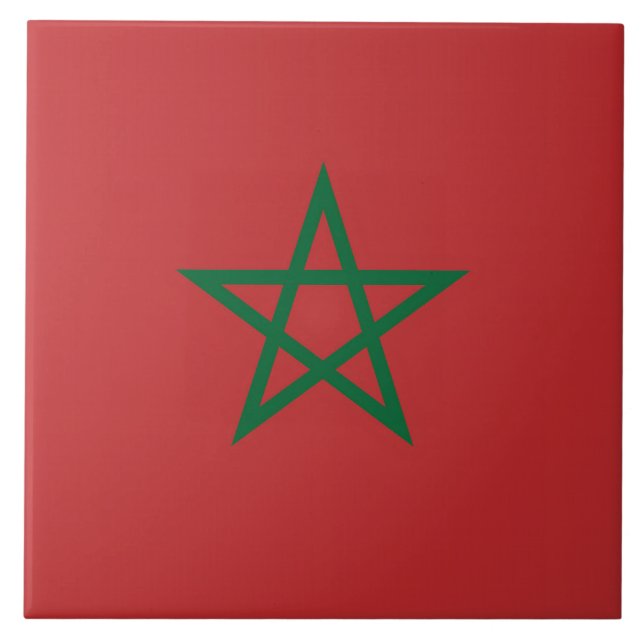 Marockanska Flagga Tile Kakelplatta (Framsidan)