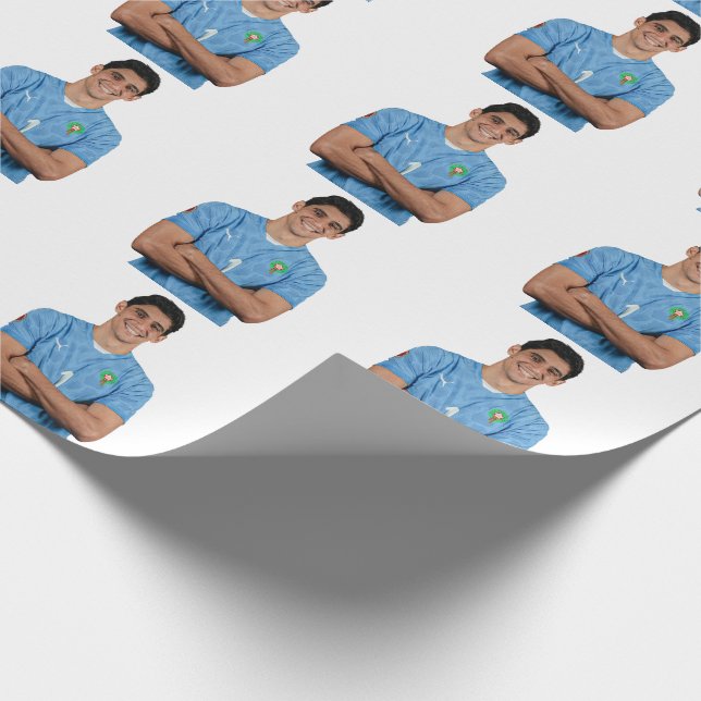 Marockanska fotbollsspelar-klistermärken presentpapper (Hörn)