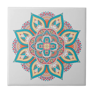 Marockanska mandala färgade etniska mönster kakelplatta