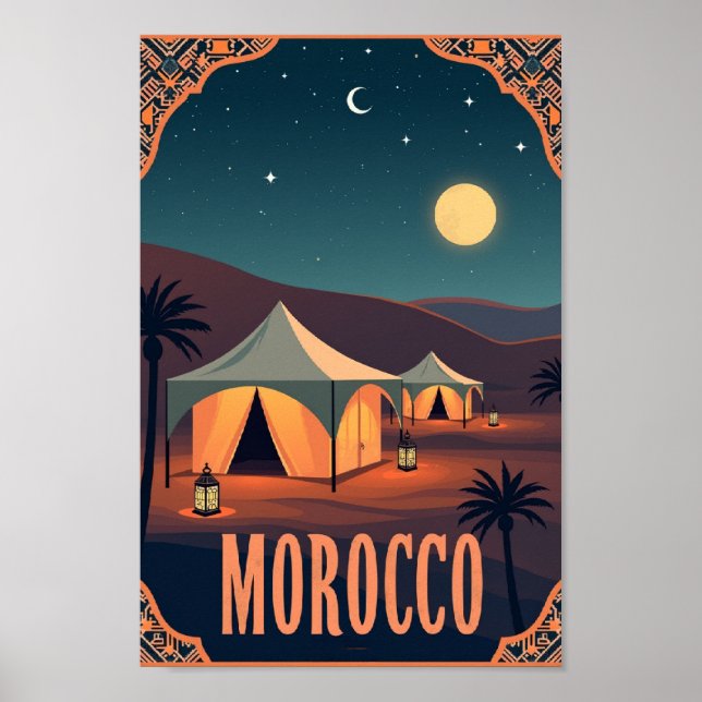 Marockanska ökenkvällar – Gamla lyktors sken Poster (Framsidan)