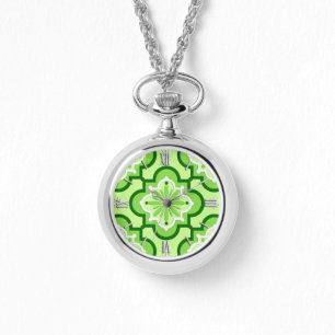 Marockanska plattan mönster - Lime Green Armbandsur