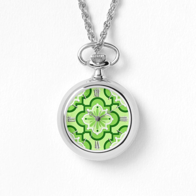 Marockanska plattan mönster - Lime Green Armbandsur (Framsida)