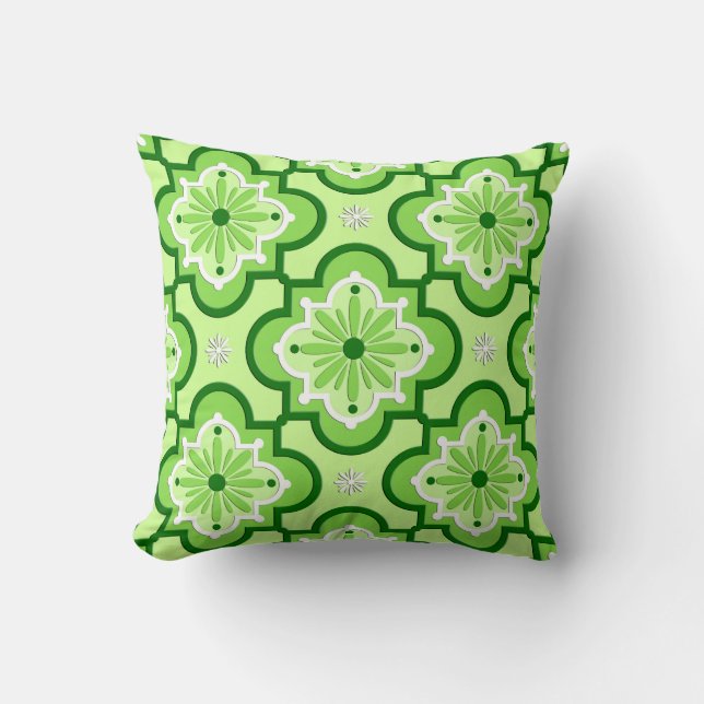 Marockanska plattan mönster - Lime Green Kudde (Framsida)