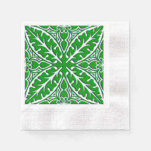 marockanska plattor - emerald grönt och vit pappersservett