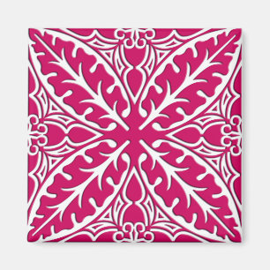 marockanska plattor - magenta och vit magnet