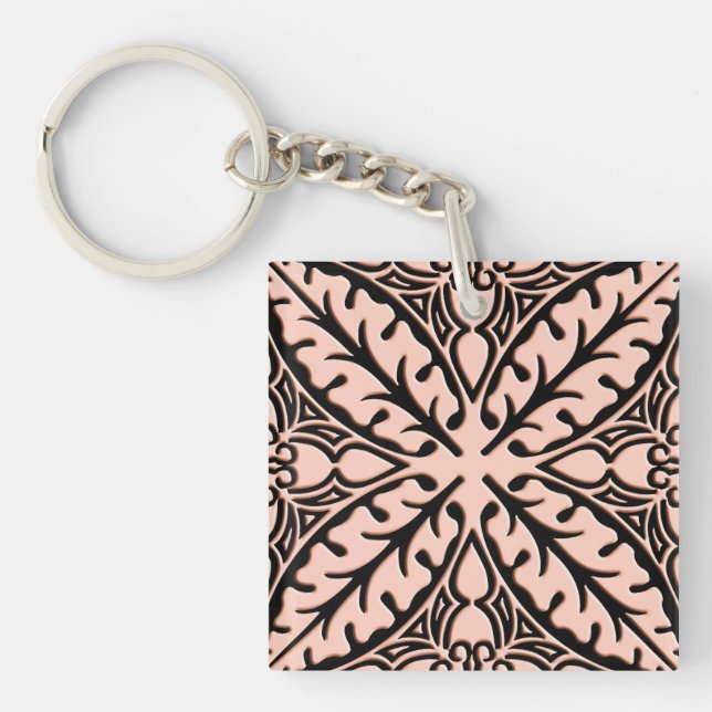marockanska plattor - persikor rosa och svart (Framsidan)
