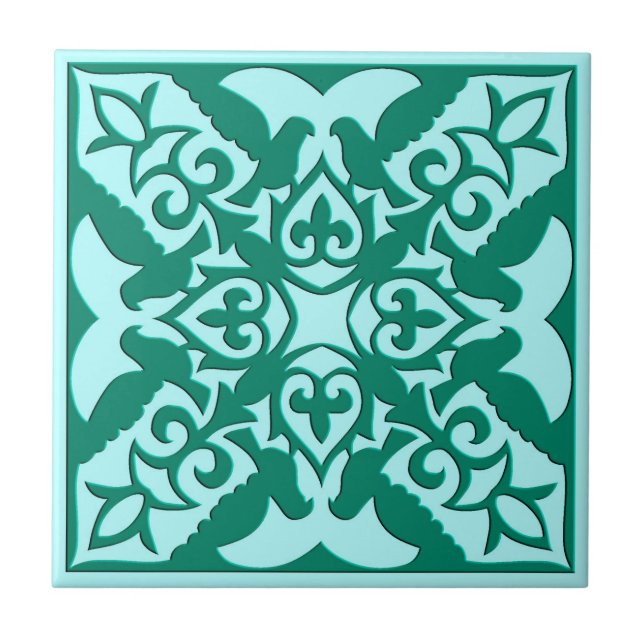 Marockanska plattor, turkos och Aqua Kakelplatta (Framsidan)