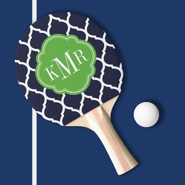 marockanska Quatrefoil Monogram, marockanska Grönt Pingisracket (Skapare uppladdad)
