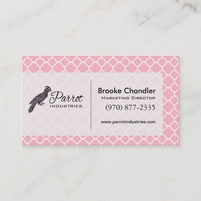 Marockanska Quatrefoil VÄLJER DIN BAKGRUNDSFÄRG Visitkort (Framsida)