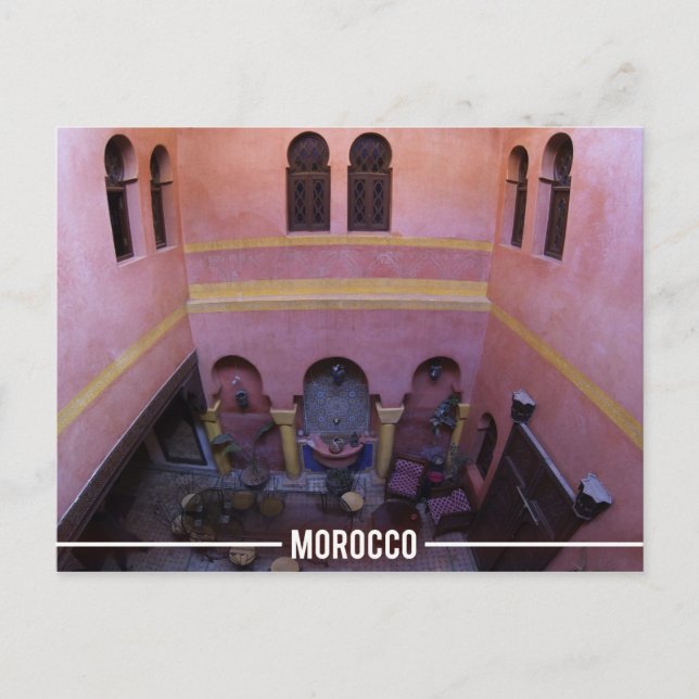 Marockanska riad, Marrakech Marocko Vykort (Framsida)