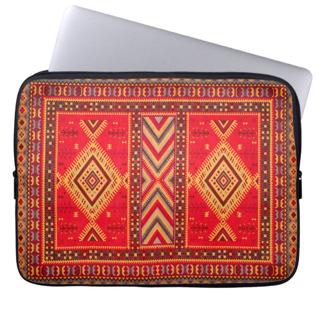 Marockanska soluppgången: Geometric Boho Elegance Laptop Fodral (Framsidan)
