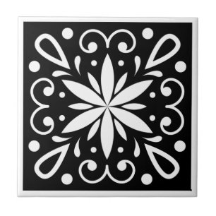 Marockanska svartvitt kakelplatta