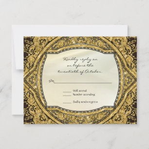 Marockanska Swirl-Rullan Guld Glitter Elegant bröl OSA Kort