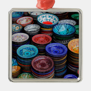 Marockanska Tallrikar på marknaden Julgransprydnad Metall