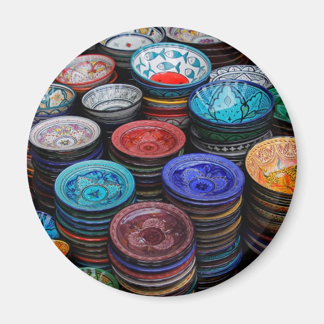 Marockanska Tallrikar på marknaden Magnet (Framsidan)