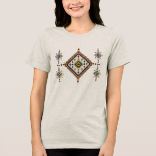 Marockanskt Amazigh-broderi Geometriskt Mönster T Shirt