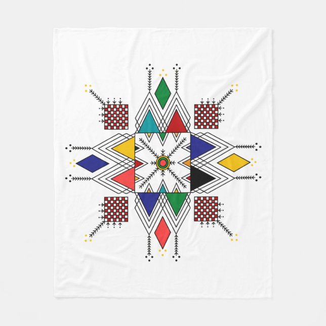 Marockanskt Amazigh geometriskt mönster | Traditio Fleecefilt (Framsidan)