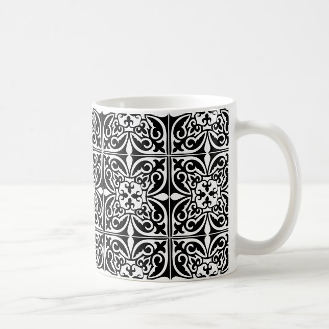 Marockanskt belägga med tegel - svarten med kaffemugg (Höger)
