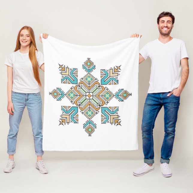 Marockanskt broderi stjärna fleecefilt (På plats)