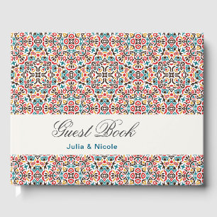 Marockanskt gitter geometrisk mandala bröllop gästböcker