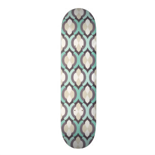 Marockanskt mönster för turkos mini skateboard bräda 18,5 cm