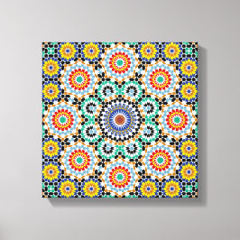 Marockanskt Mosaic Traditionellt Boho Mönster Canvastryck