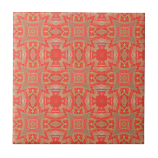 Marockanskt mosaik geometriskt mönster rött beige kakelplatta