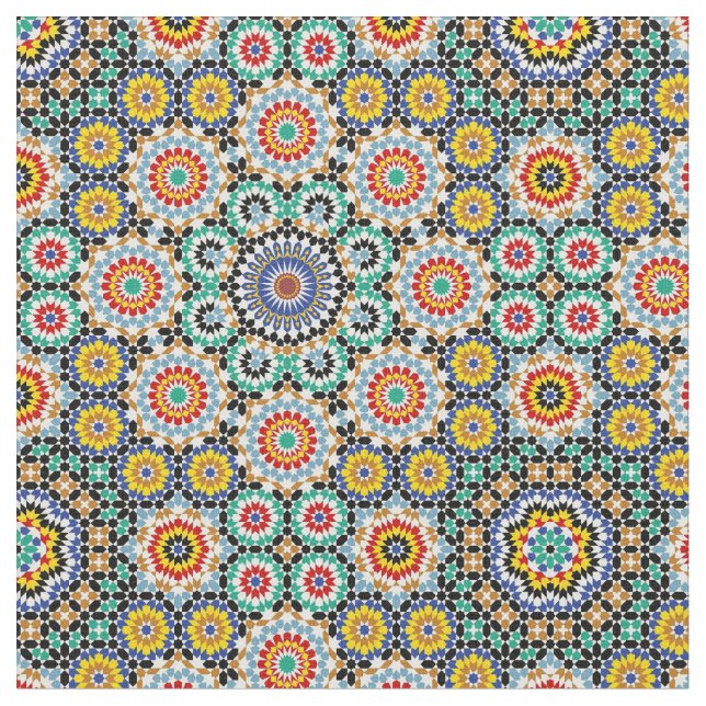 Marockanskt mosaik traditionellt boho-mönster. tyg (Närbild)
