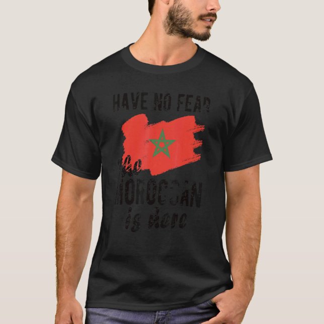 Marocko är här Marockos Flagga marockanska rötter T Shirt (Framsida)