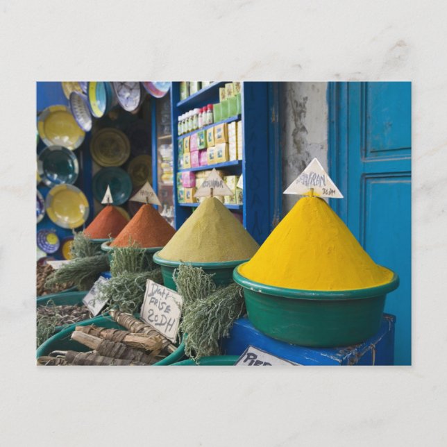MAROCKO, Atlantkusten, ESSAOUIRA: Kryddmarknad Vykort (Framsida)