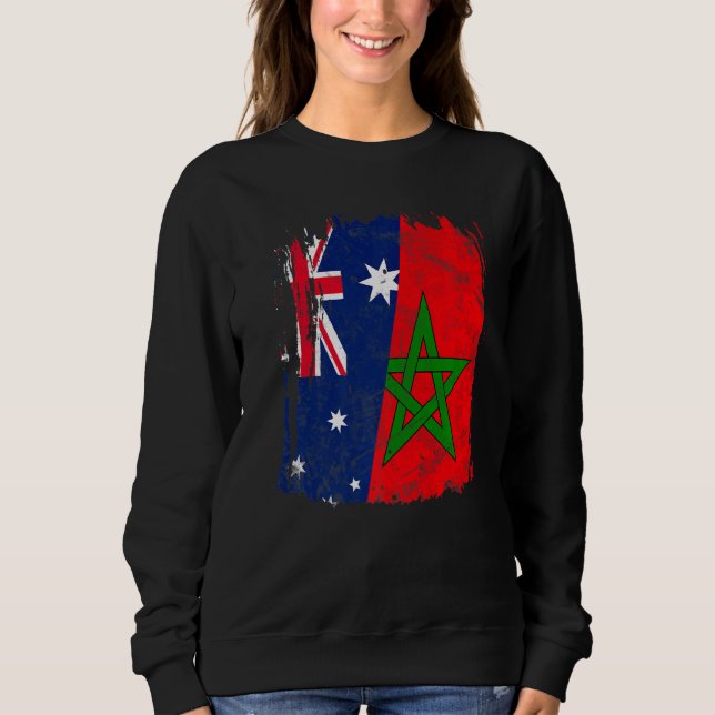 Marocko Australien Flagga T Shirt (Framsida)