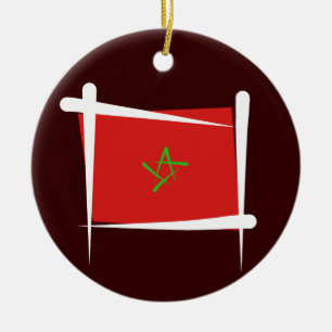 Marocko borstar flagga julgransprydnad keramik