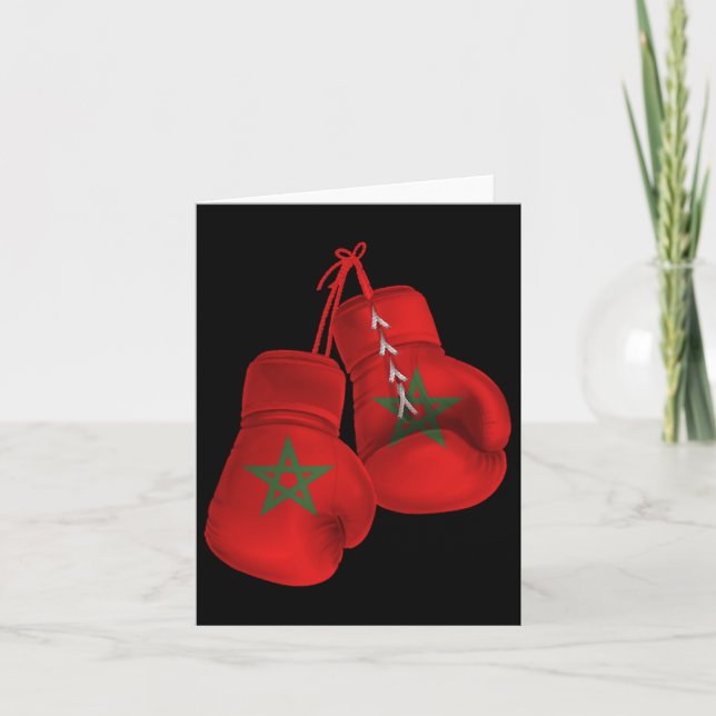 Marocko Boxinghandskar Flagga Pride Moroccan Boxin Kort (Framsida)