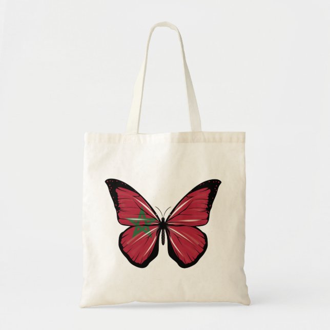 Marocko Butterfly Flagga Tygkasse (Framsidan)
