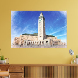 Marocko Casablanca Mosque Hassan 2 Islamic Canvastryck