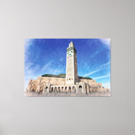Marocko Casablanca Mosque Hassan 2 Islamic Canvastryck