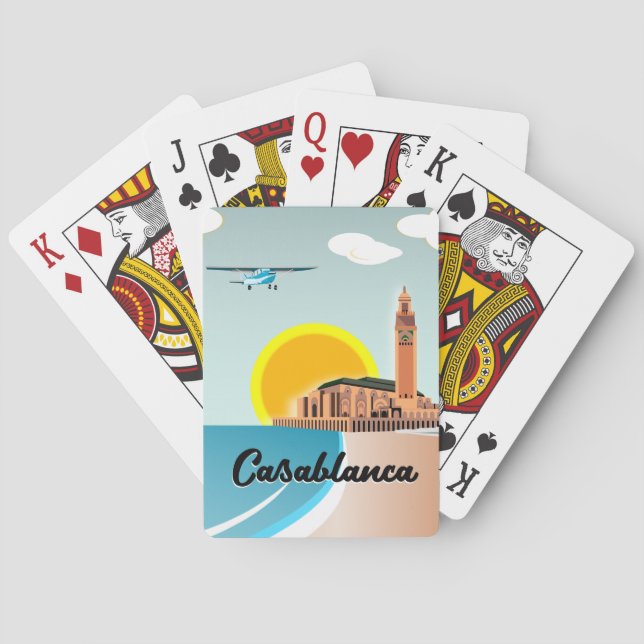 Marocko Casablanca Travel-affisch Casinokort (Baksidan)