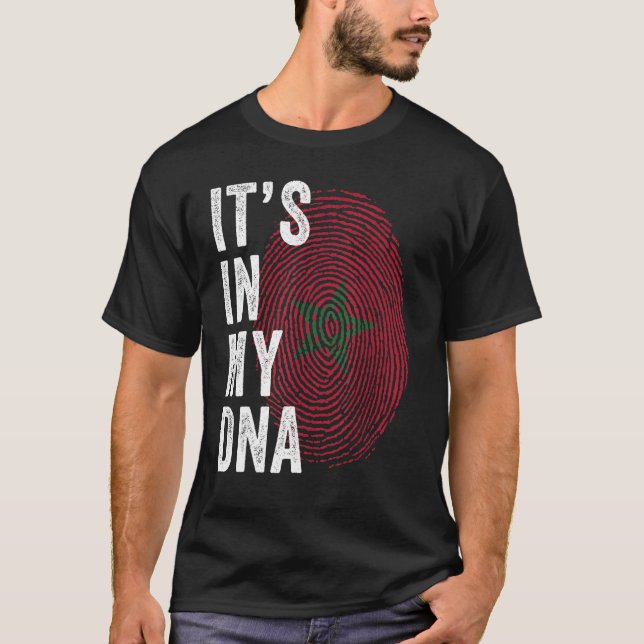 Marocko Det är i min DNA-marockaner Fingerprint Mo T Shirt (Framsida)