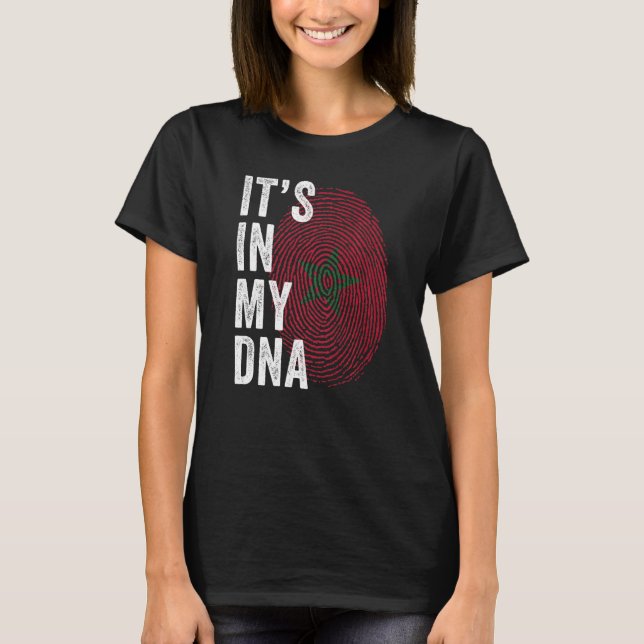 Marocko Det är i min DNA-marockaner Fingerprint Mo T Shirt (Framsida)
